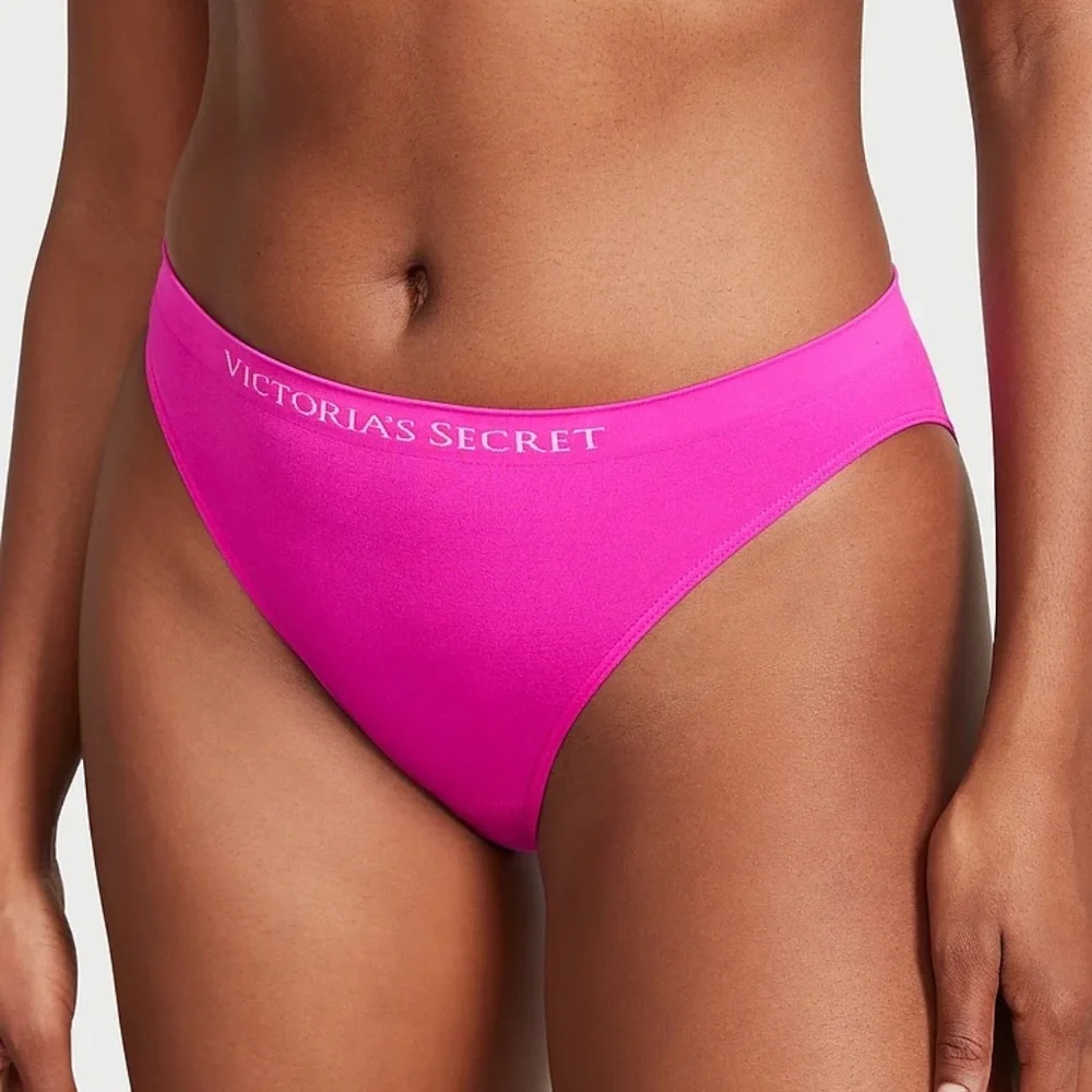 Victoria's Secret Seamless Bikini Panty Bright Pink Medium NEW